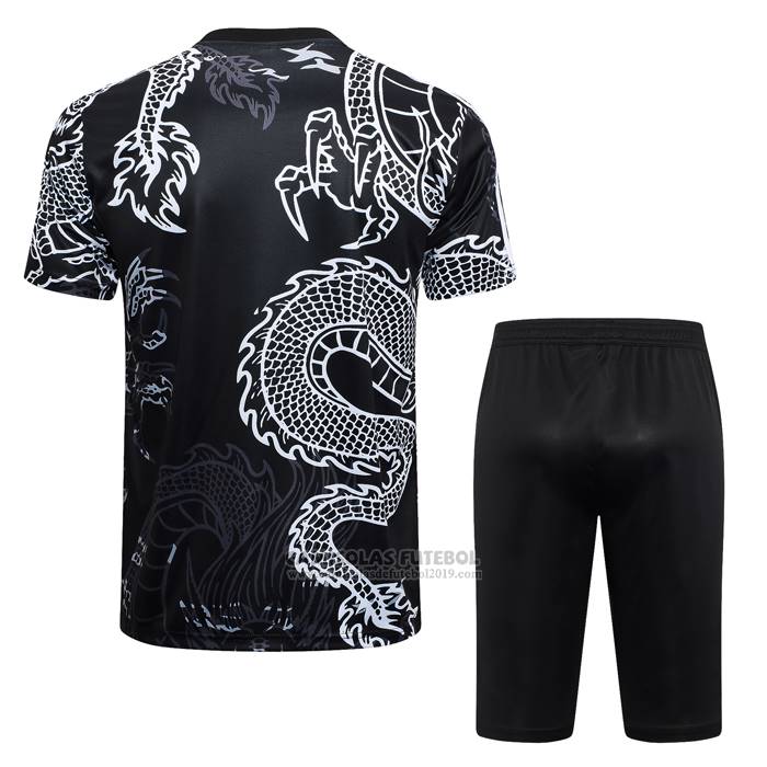 Fato de Treino Real Madrid Dragon Manga Curta 2024-2025 Preto - Calcas Curta